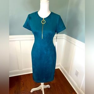 NWT Teal Calvin Klein dress. Size 6